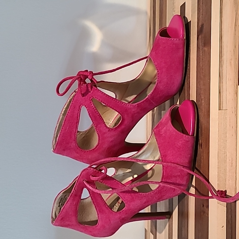 Violet&Red heels, size 6, colorFuxia